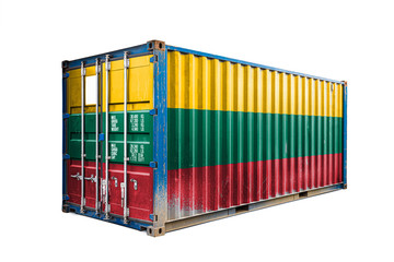  The concept of  Lithuania export-import, container transporting and national delivery of goods. 