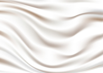 Wavy beige silk satin cloth texture abstract background vector illustration