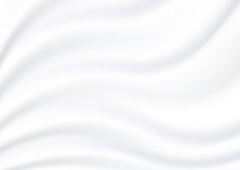 White wavy cloth texture abstract background vector illustration
