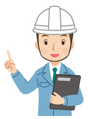 紹介する作業員