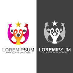 family logo template, people care logo, charity logo design illustration, social icon, , valentine logo