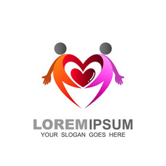 People and Family logo, people logo with couple icon, love logo template