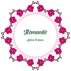 Retro element card of romantic for your design purple flower frame. Vector