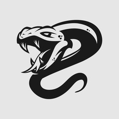 Viper head logo gaming esport in black and white