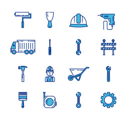 set of mechanic tool to industrial build administration