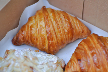 croissant and almond croissant