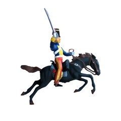 1800's Crimean war, British cavalry on a horse charging. Original illustration. © Keith Tarrier