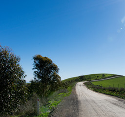 Naklejka premium Off road street with view on hills Australia 2019