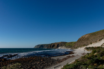 Fototapeta na wymiar Ocean view, beach and hills, South Australia 2019