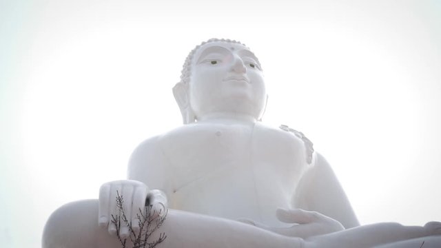 White buddha located in northern thailand