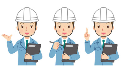 作業員　表情ポーズ　セット