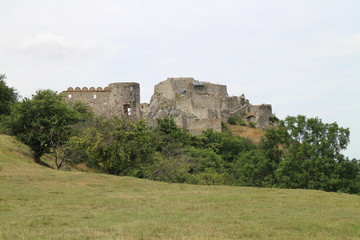 Fototapeta na wymiar Ruins of Devin castle over Danube river near Bratislava, Slovakia