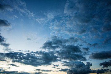 Naklejka na ściany i meble Cloud and sky in evening