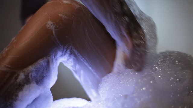 Massage of a very beautiful sexy girl's leg in Turkish bath Hamam