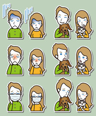 カップルの表情のイラスト