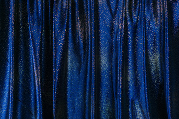 Blue and sparkling curtain