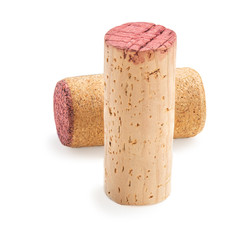 Wine corks Isolated on white background. Close up. Alcohol  concept.