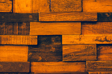 Texture Wood block stack on the wall ecological background,use for backdrop.