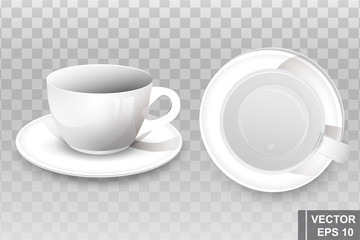 Realistic coffee mug. 3D Vector illustration for mockups. Advertising. For your design.