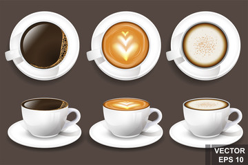 Realistic coffee mug. 3D Vector illustration for mockups. Advertising. For your design.