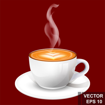 Realistic coffee mug. 3D Vector illustration for mockups. Advertising. For your design.