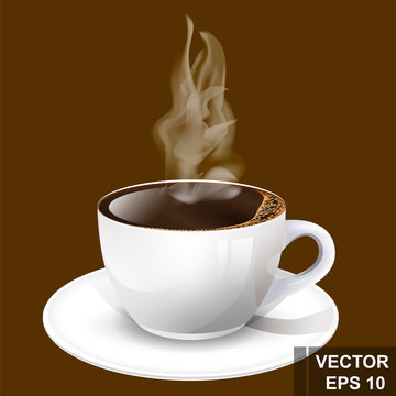 Realistic coffee mug. 3D Vector illustration for mockups. Advertising. For your design.