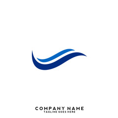 Naklejka premium Water wave Logo Template