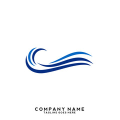 Fototapeta premium Water wave Logo Template