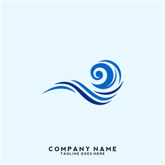 Naklejka premium Water wave Logo Template