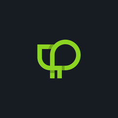 Letter P Outline Modern icon Logo Design Template Element Vector Illustration