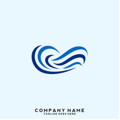 Naklejka premium Water wave Logo Template