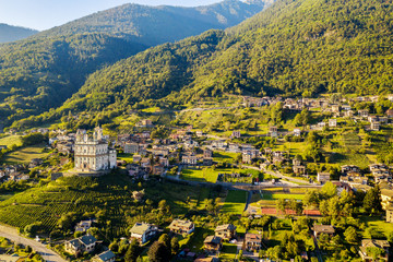 Tresivio - Valtellina (IT) - Santuario della Santa Casa Lauretana (1646) - vista aerea