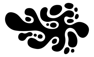 Black spot. Splash silhouette. Ink blot.