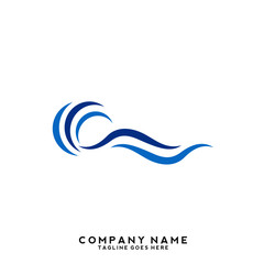 Naklejka premium Water wave Logo Template