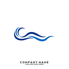 Obraz premium Water wave Logo Template