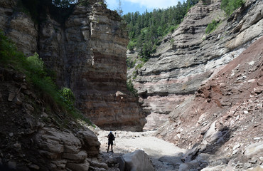 Wanderer in der Bletterbachschlucht