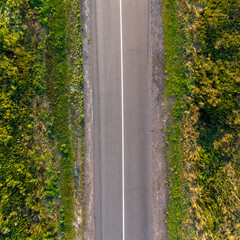 asphalt road, view from above