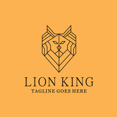 Lion Logo Vector Design Template. Geometric Premium And Luxury Icon. Lion Animal Symbol. Logo For Company And Business.