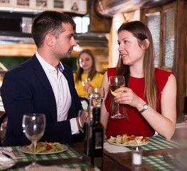 Couple is celebrating of day dating for dinner