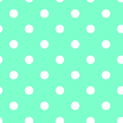 Blue polka dot seamless pattern, vector