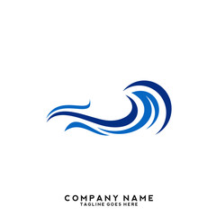 Naklejka premium Water wave Logo Template