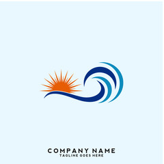 Obraz premium Water wave Logo Template