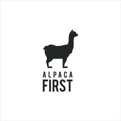 alpaca logo simple black bold animal icon design idea © lexlinx