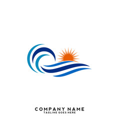 Water wave Logo Template