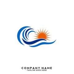 Water wave Logo Template