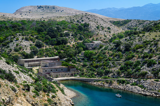 Abandoned buildings on Goli otok, political prison in ex Yugoslavia