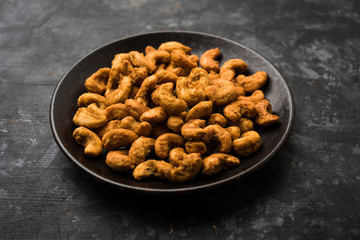 Kaju Pakoda/pakora OR Cashew Nut Fritters or bhajji, is a tasty snack from India, served as Chakna