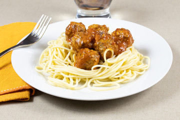 boulettes sauce tomate et spaghetti