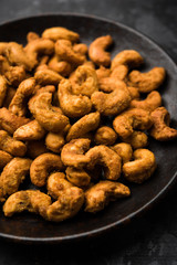 Kaju Pakoda/pakora OR Cashew Nut Fritters or bhajji, is a tasty snack from India, served as Chakna