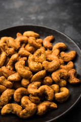 Kaju Pakoda/pakora OR Cashew Nut Fritters or bhajji, is a tasty snack from India, served as Chakna